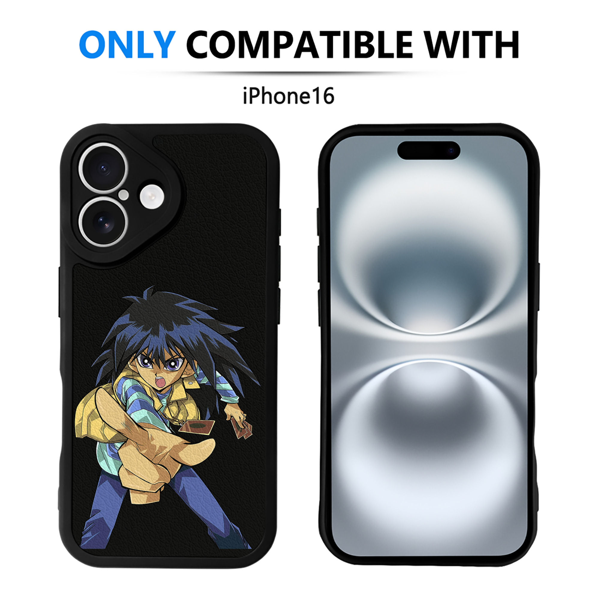 （画像用） 遊☆戯☆王 Yu-Gi-Oh! 【iPhone 16シリーズ対応】シリコンスマホケース（レザー調） 材質：シリコン